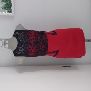 Black and Red cocktail lace dress